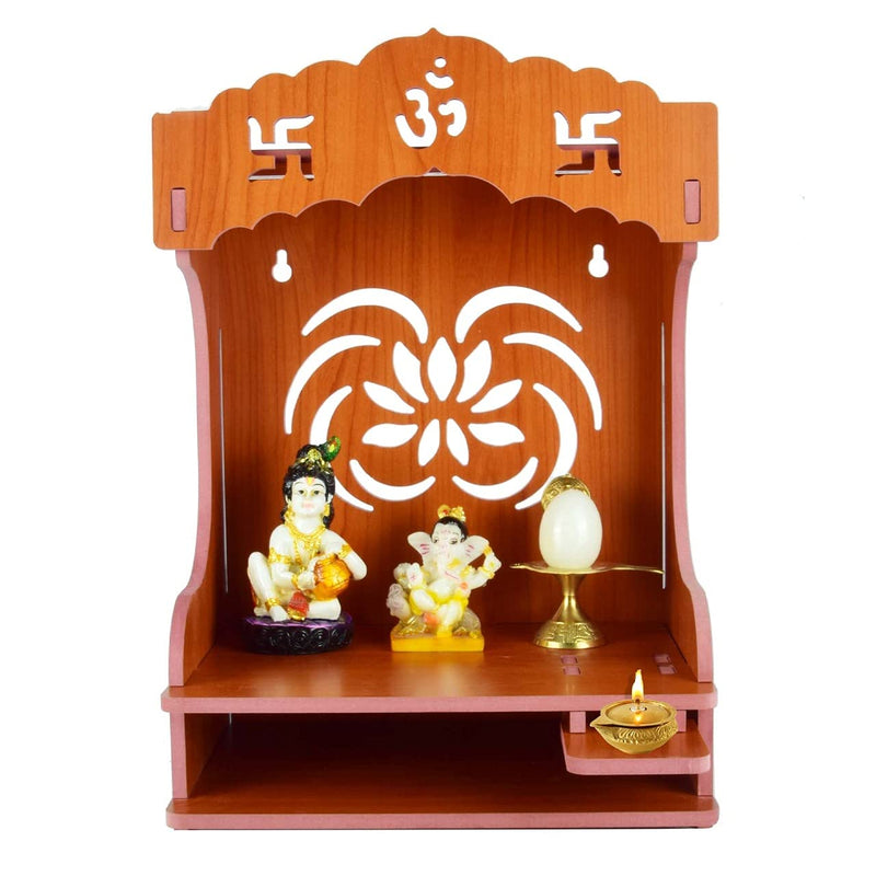 nexat Art Wooden Wall Hanging Temple for Home and Shop,Office and Home showpiece Temple(Size:40 X 29 X 19 CM) (RED)