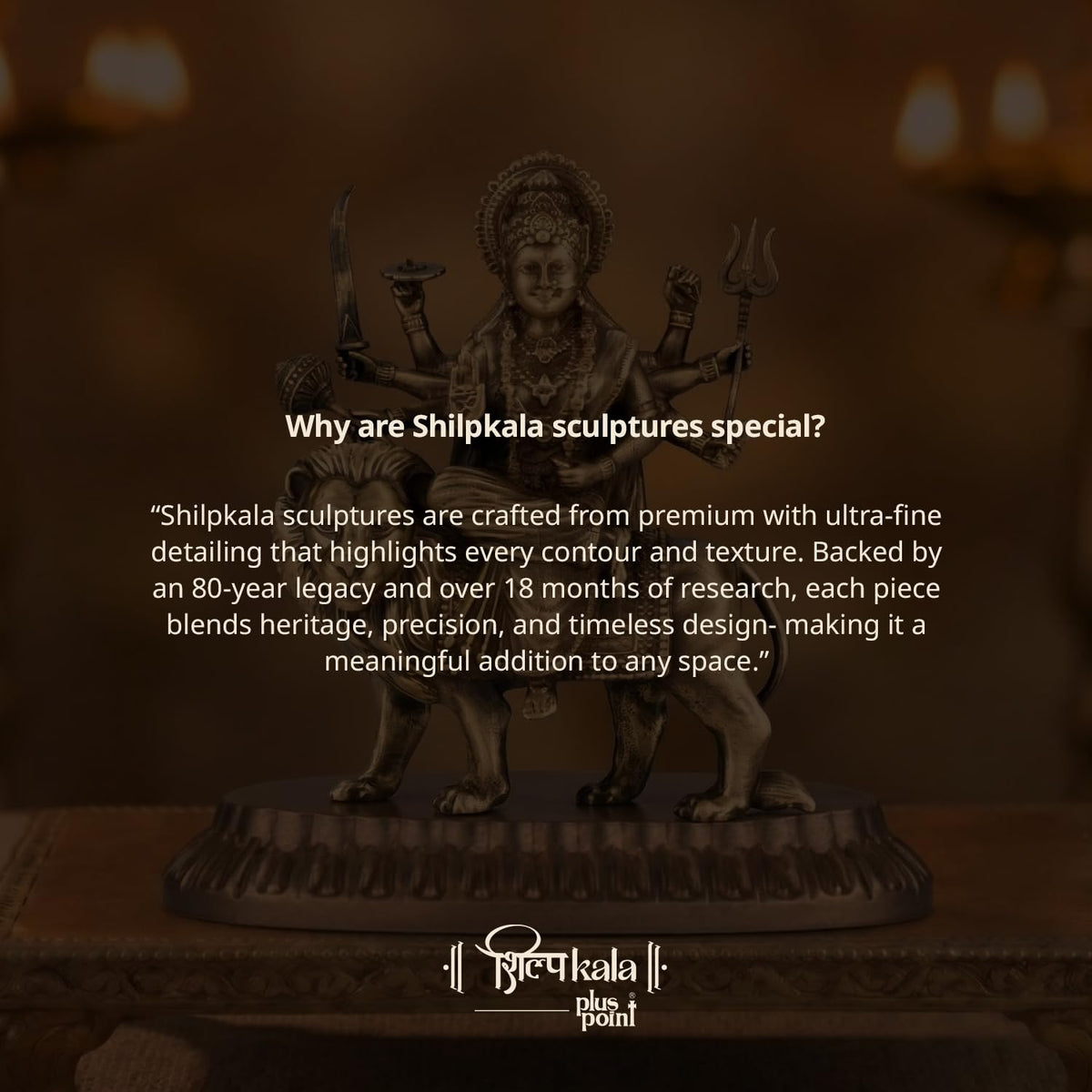 Shilpkala Brass Maa Durga Idol for Home Temple 3 Inch – Divine Durga MATA Murti for Pooja Mandir, Elegant Home Decor Statue, Spiritual Worship Figurine, Festival & Housewarming Gift (Coffee Antique)