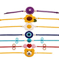Crochet Rakhi Bracelets with Pearl Beads, Set of 7
