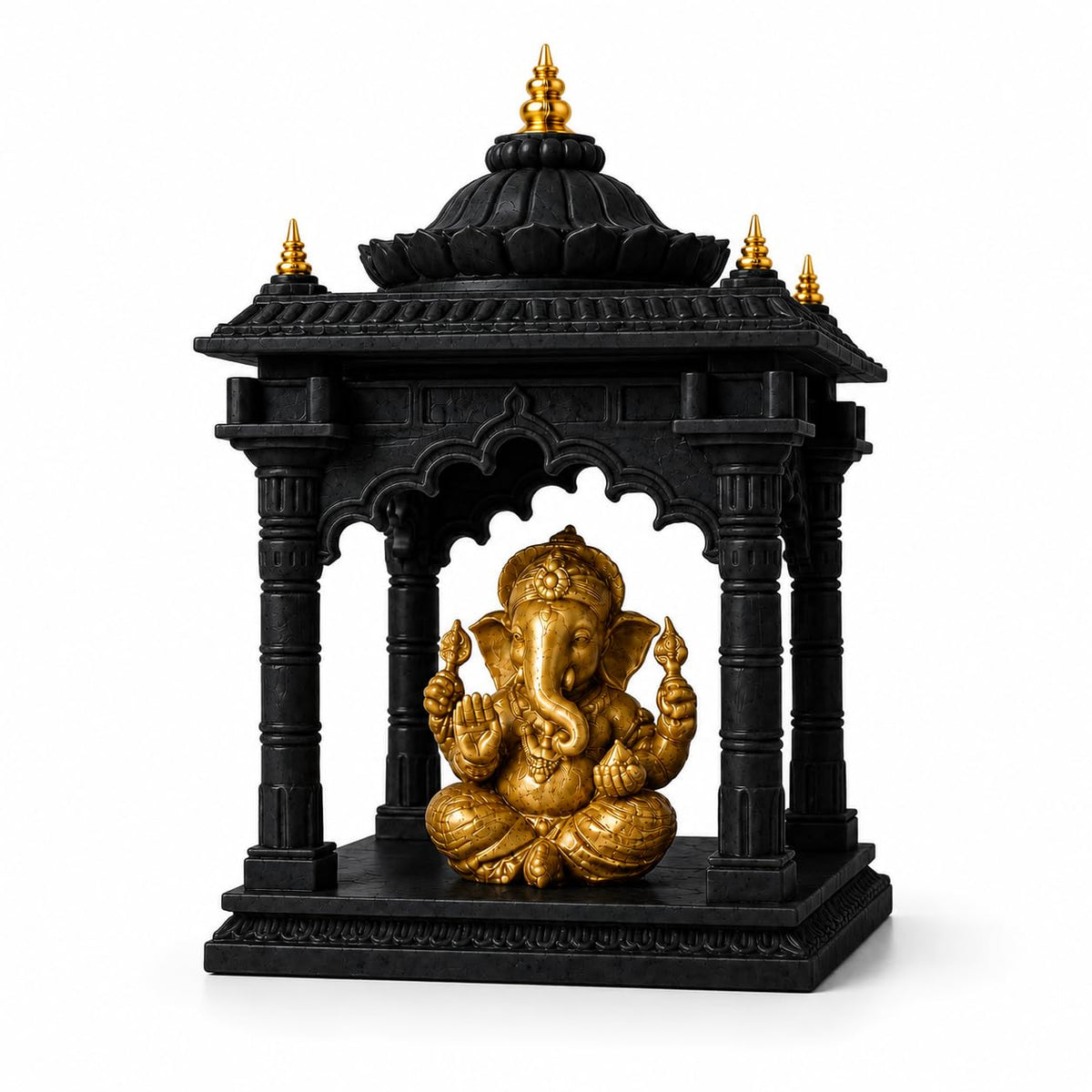 Premium Ganesh Mandir for Home | 3D Printed Temple with Idol (Grey, Extra Large)