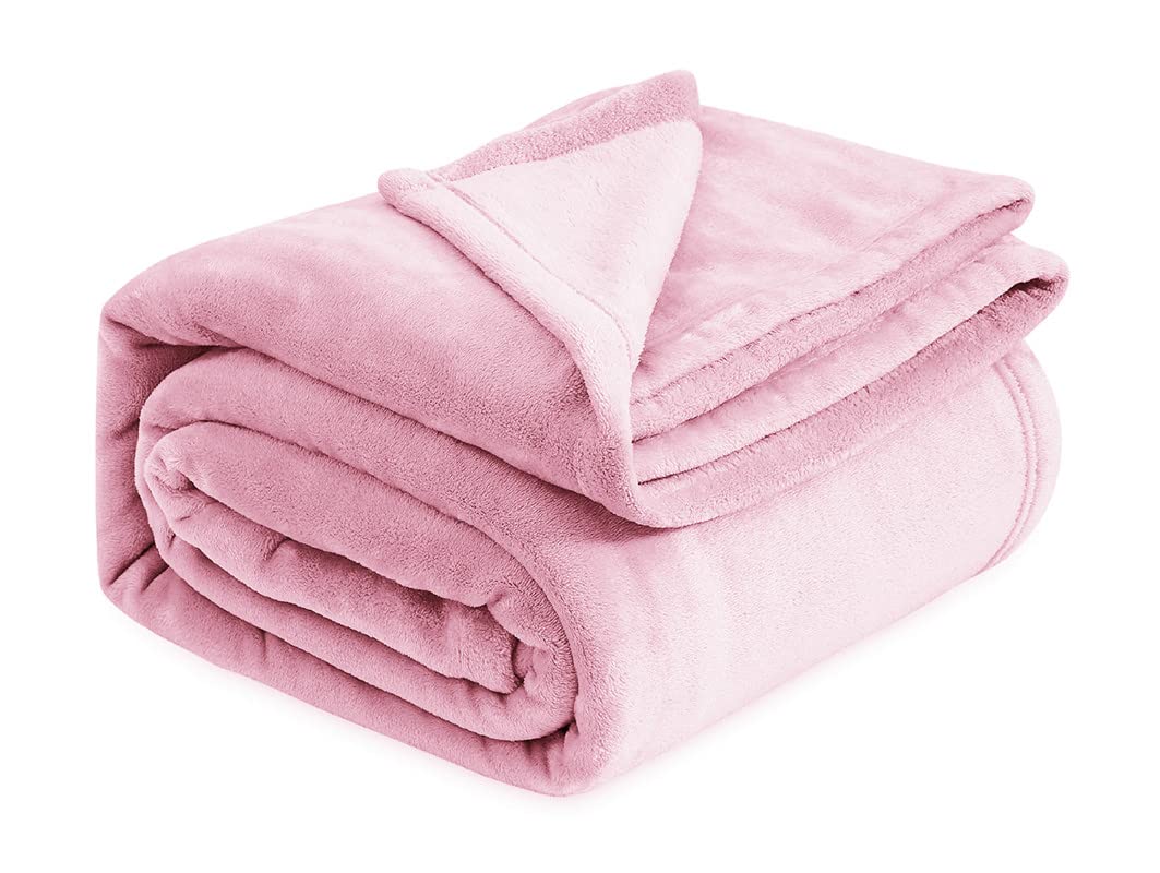 VAS COLLECTIONS Premium Plush Summer Double Bed Dohar/AC Blanket | 250 GSM Reversible Lightweight Cozy Soft for Bed, Sofa, Couch, Travel & Camping| 220x230 cm - Pink Kafalo