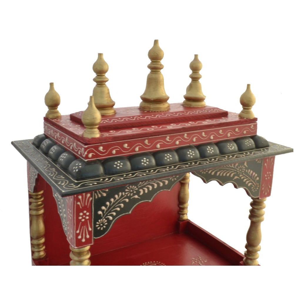 Jodhpur Handicrafts Wooden Temple/Home Temple/Pooja Mandir/Pooja Mandap/Temple for Home with Light