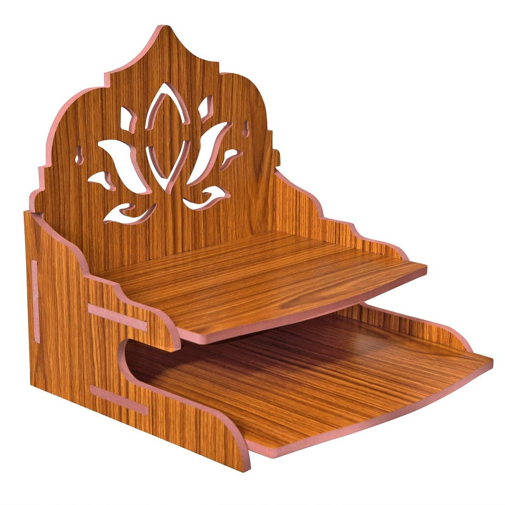 Lakhaji Christian Wooden Wall Hanging Temple for Home and Shop,Office and Home showpiece Temple (Orange-5)