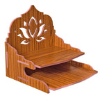 VJ Sons Wooden Wall Mounted Hanging Puja Temple Wood God Stand for Pooja Room | Mandir Devghar Stand Temple | Home Temple | Puja Mandir (Red 2)