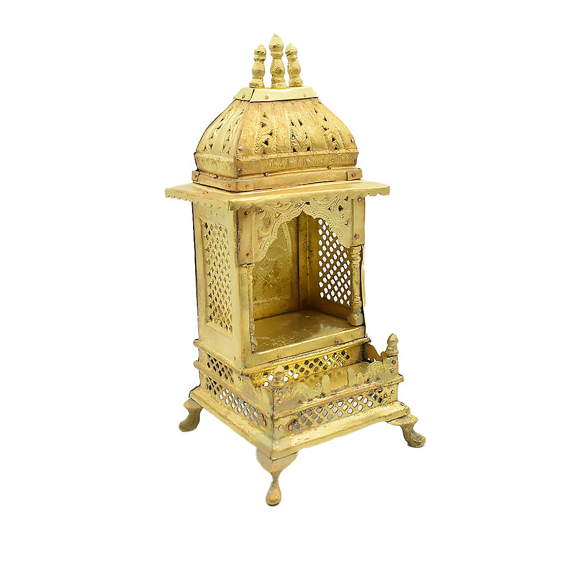 PujaNPujari Brass Beautiful Home Temple Pooja Mandir for Living Room for Pooja Decorations (Large)