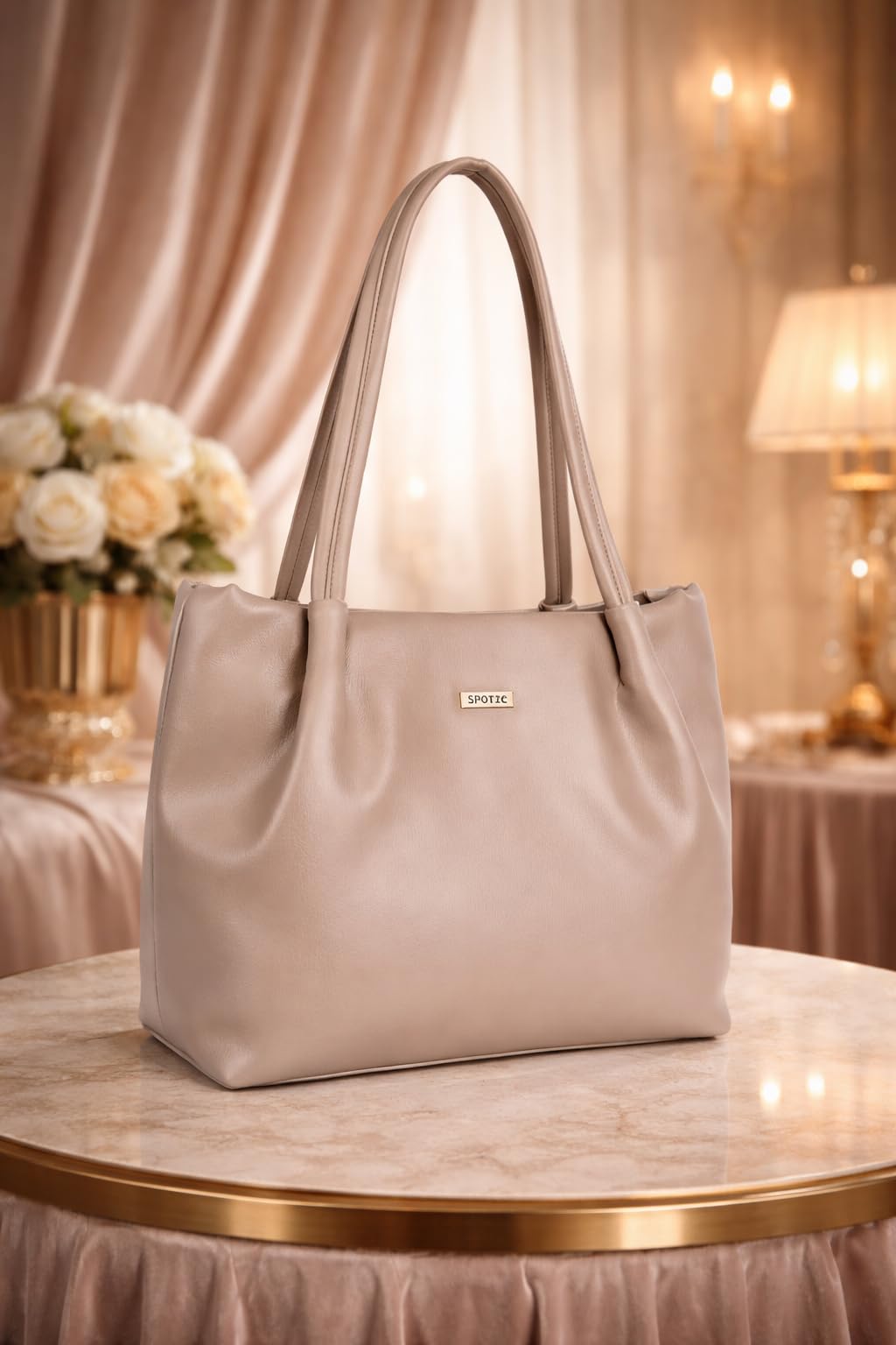 SPOTIC Synthetic Leather Premium Tote Handbag for Women – Elegant Large Shoulder Bag for Office, Work & Daily Use