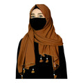 URSHIA HEART PEARL LATKAN HIJAB FOR WOMEN 80 CM BY 180 CM SCARF (BURNT ORANGE)