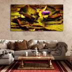 VIBECRAFTS Canvas Paintings for Living Room Drawing Room Beautiful Lotus Flower Premium Canvas Wall Painting Fitted With Wooden Frame for Home | Office | Gift (PTVCH_2338)