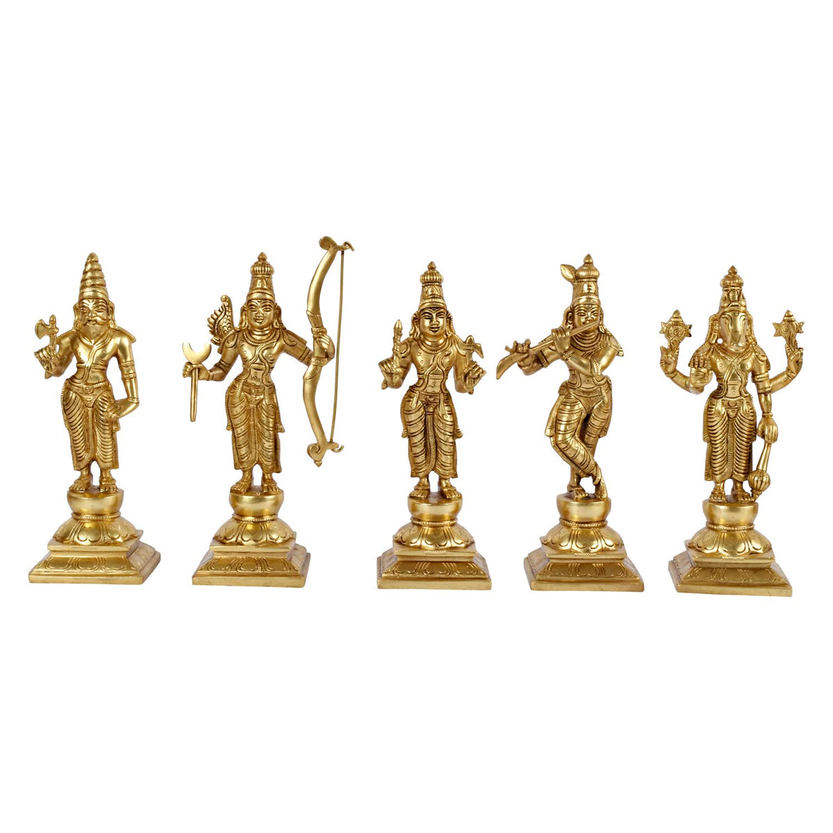 ARTVARKO Brass Dashavatara Dasavatharam of Lord Vishnu Statues Ten Incarnations Avatars Idol Murti for Mandir Puja Temple Height 9.5 Inches.