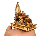 PICKARTME Shri Ram Mandir Ayodhya 3D Model Wooden Hand Carved Temple 3.5 inches Decorative Showpiece Wood Temple for Gift Replica Wooden Ideal for Home Decor | Temple and Best Gift