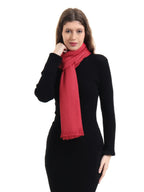 EH Viscose Pashmina Female Scarf For Women, Twill Weave, Thick, Solid Color Wraps, All Weather, Large, Warm, Very Soft Pashmina Feel Scarves (RED)