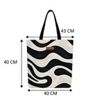 The Purple Tree Eco-Friendly Canvas Tote Bag, Sustainable, Reusable Shopping, Beach, Travel or Everyday Tote, Wide Tote Bag,Monochrome flow