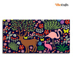 VIBECRAFTS Canvas Paintings for Living Room Drawing Room Canvas Folk Art Painting of Animals in Dark Forest for Home|Office|Gift(PTVCH_2400)(48 x 24 Inches)