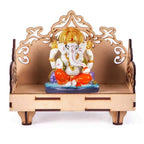 AIRIZ pranali Enterprise CRAFTSFY Wooden Singhasan Temple for God, Laddu Gopal Sinhasan for Pooja Mandir, Singhasan for Diwali, Durga Pooja, Navratri, Ganesh Chaturthi (Cream C)