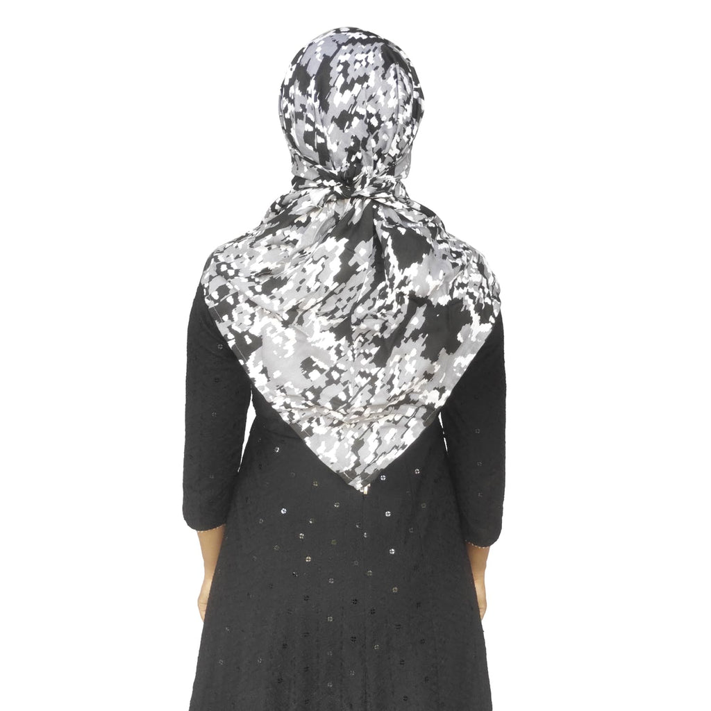 Switchon Rayon Anti Pollution Full face Scarf UV Sun Rays Protection Hijab scarf for women - Free Size (Black_White2)