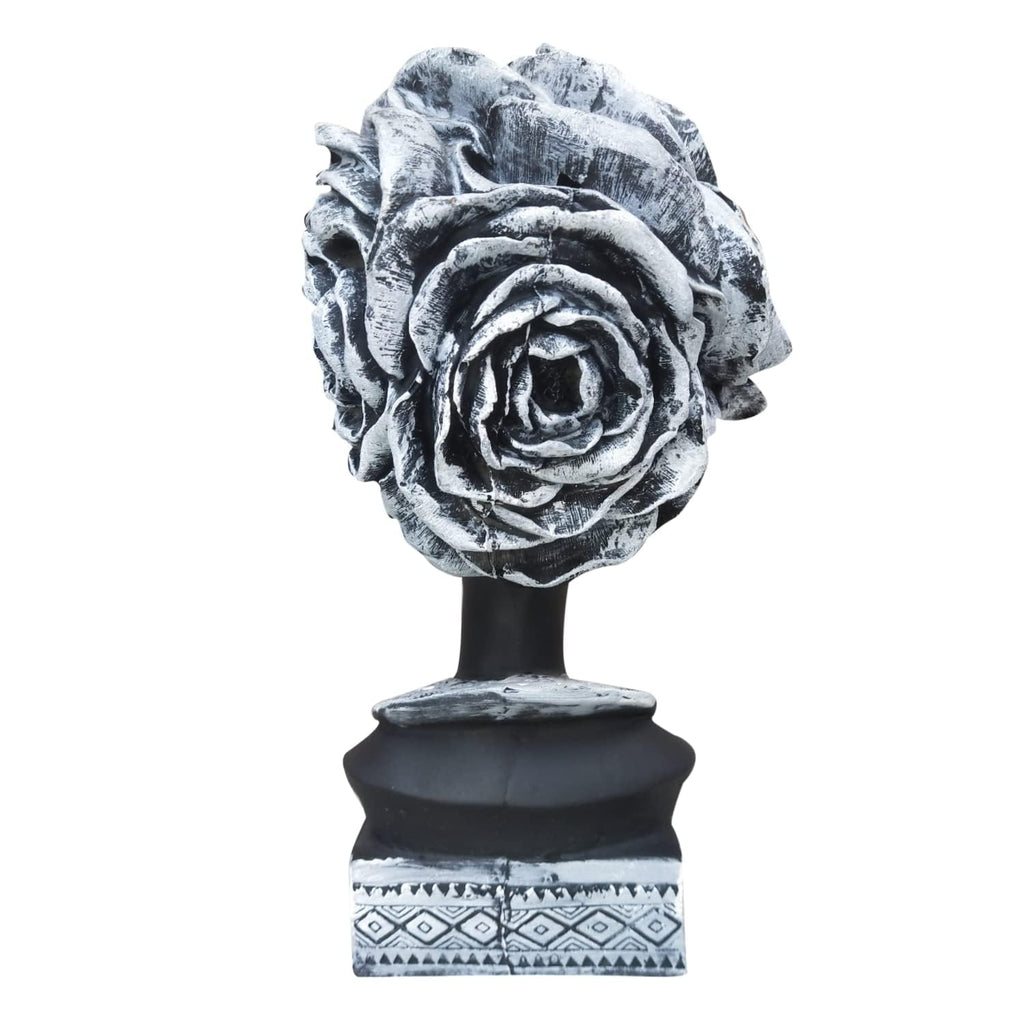 Xtore Home Decor Resin African Lady with White Earrings Showpiece (Black, Pack of 1)