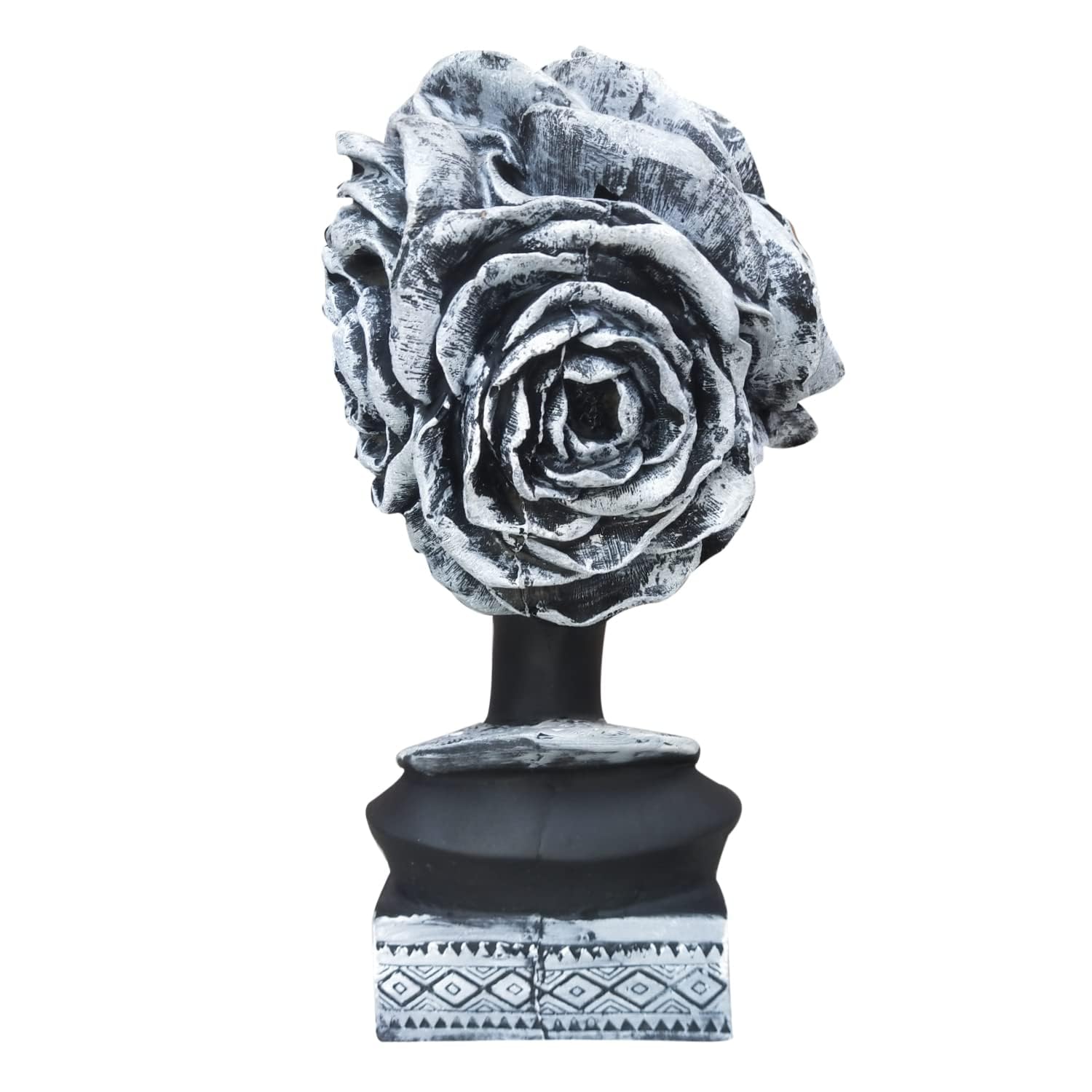 Xtore Home Decor Resin African Lady with White Earrings Showpiece (Black, Pack of 1)