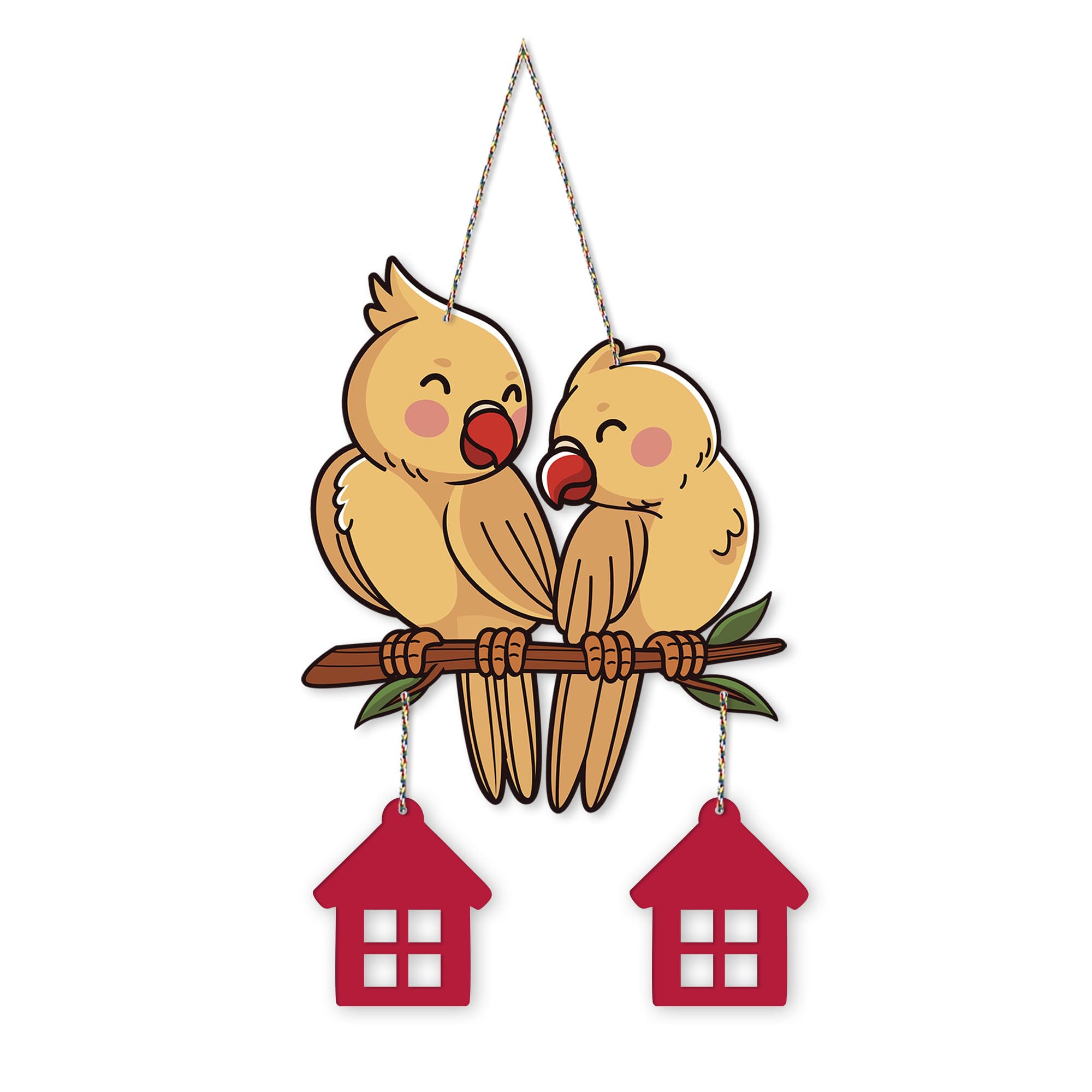 Artvibes Cute Pair of Birds Decorative MDF Wooden Wall Art for Home | Garden Balcony | Decoration Wall Hanging Items | Trendy Decor | Wall Poster | Paintings For Wall | Gift Items (WH_9114N)