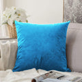 Khooti Velvet Cushion Cover, 16x16 | Bondi Blue | Pack of 1 | Solid Plain Soft & Smooth, Decorative Cushion Covers for Living Room, Bedroom, Couches, Chairs, Sofas, Beds & Home Decor