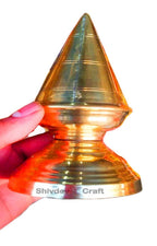 SHIVDEV CRAFT Temple Kalash Mandir Shikhar Temple Top Gumbad Dom Kalash (2 Steps, Brass, Golden, 6 Inch Height)