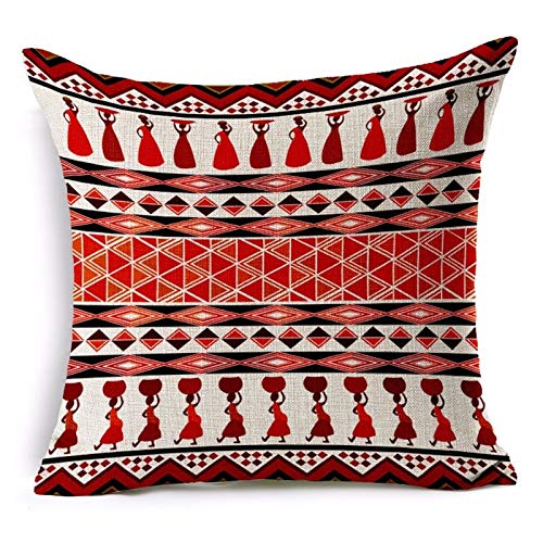 AEROHAVEN Set Of 5 Decorative Hand Made Jute Throw/Pillow 150 TC Cushion Covers - 20 X 20 Inches, Multicolor