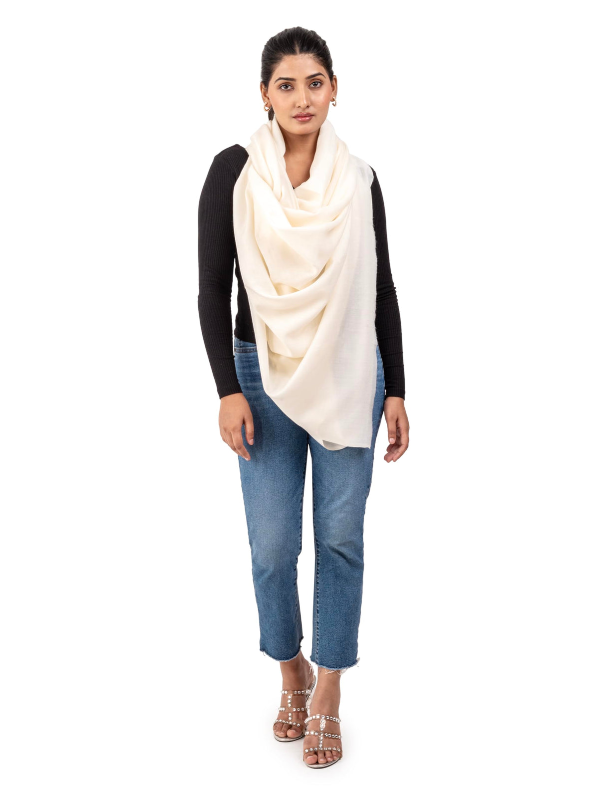 Naureen Women Luxurious Classic Plain Shawl, Warm and Soft, 40x80 inch, Unisex Colors