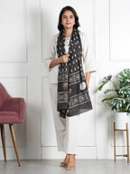 RAI SAHAB Women's Cotton Hand Block Printed Casual Stoles/Scarf(ST-77BLK10)
