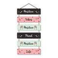 Artvibes Positive Vibes Positive Mind Decorative Wall Hanging Wooden Art | Quotes Decor Item | Wall Illustrations | Office Decor | Inspirational Quotes Wall Art | Mdf Wall Decoration(WH_3243N)