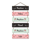 Artvibes Positive Vibes Positive Mind Decorative Wall Hanging Wooden Art | Quotes Decor Item | Wall Illustrations | Office Decor | Inspirational Quotes Wall Art | Mdf Wall Decoration(WH_3243N)