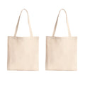 BOHEMEO Reusable Natural Cotton Plain Tote Shopping Bag, Multi-purpose Canvas Bags, Suitable for DIY Project, Grocery Bags, Book Bags,Economic and Environmental Tote Bags,Pack Of 2, Cream