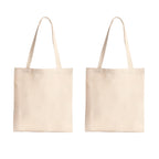 BOHEMEO Reusable Natural Cotton Plain Tote Shopping Bag, Multi-purpose Canvas Bags, Suitable for DIY Project, Grocery Bags, Book Bags,Economic and Environmental Tote Bags,Pack Of 2, Cream