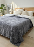 Florida Solid Embossed Flannel Blanket, 320 GSM Ultra-Soft All-Season AC Blanket (Double, Grey) Kafalo