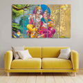 VIBECRAFTS Beautiful Wall Painting of Radha Krishna Set of Five Pieces For Home|Office|Living Room|Gift (PTVC5Pcs4_8728)