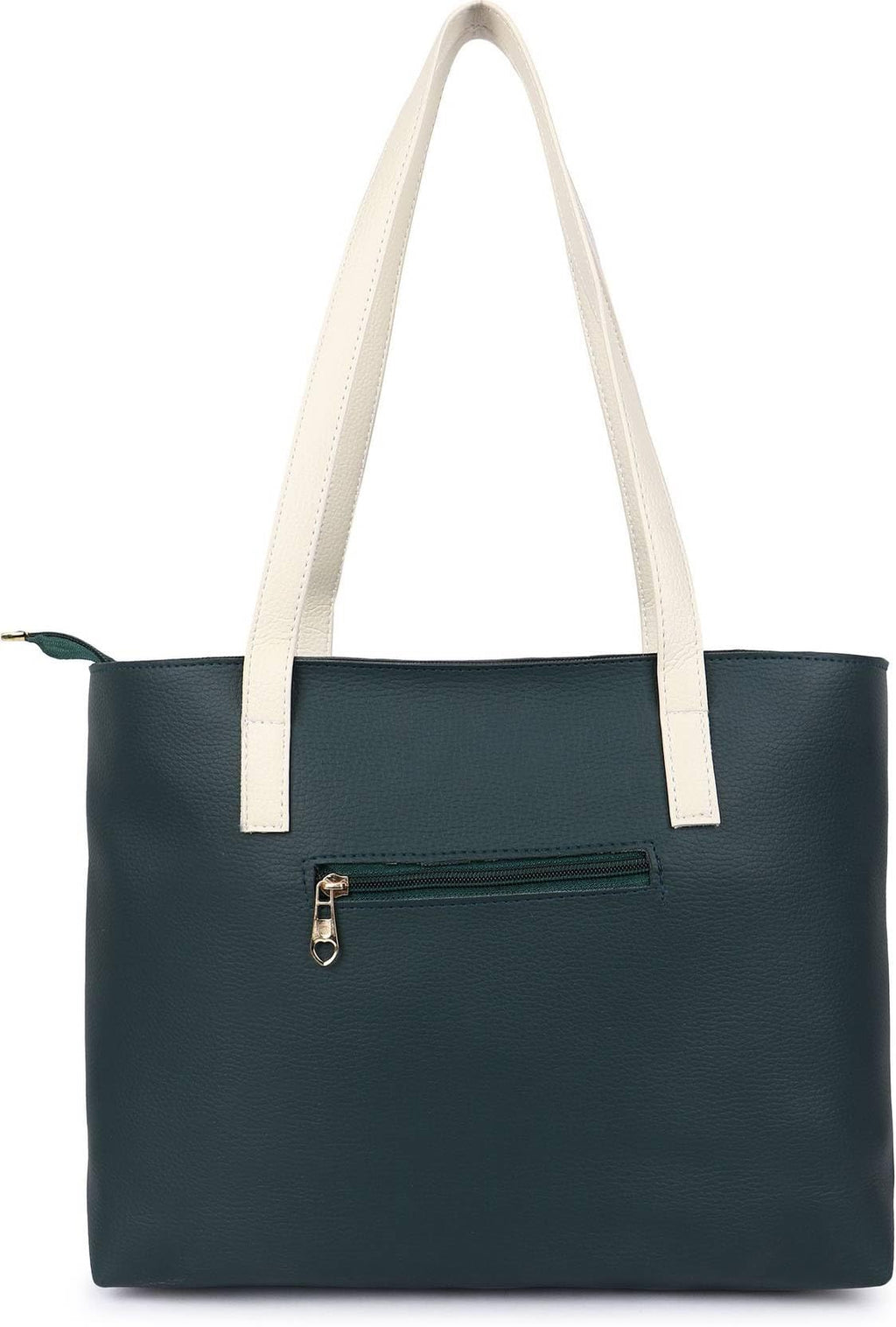 Nexeura Women’s Stylish Handbag | Premium PU Leather Tote Bag for Women | Large Capacity Shoulder Bag for Office, College & Daily Use (GREEN.WHITE)