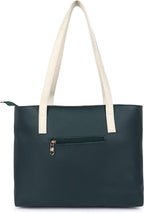 Nexeura Women’s Stylish Handbag | Premium PU Leather Tote Bag for Women | Large Capacity Shoulder Bag for Office, College & Daily Use (GREEN.WHITE)
