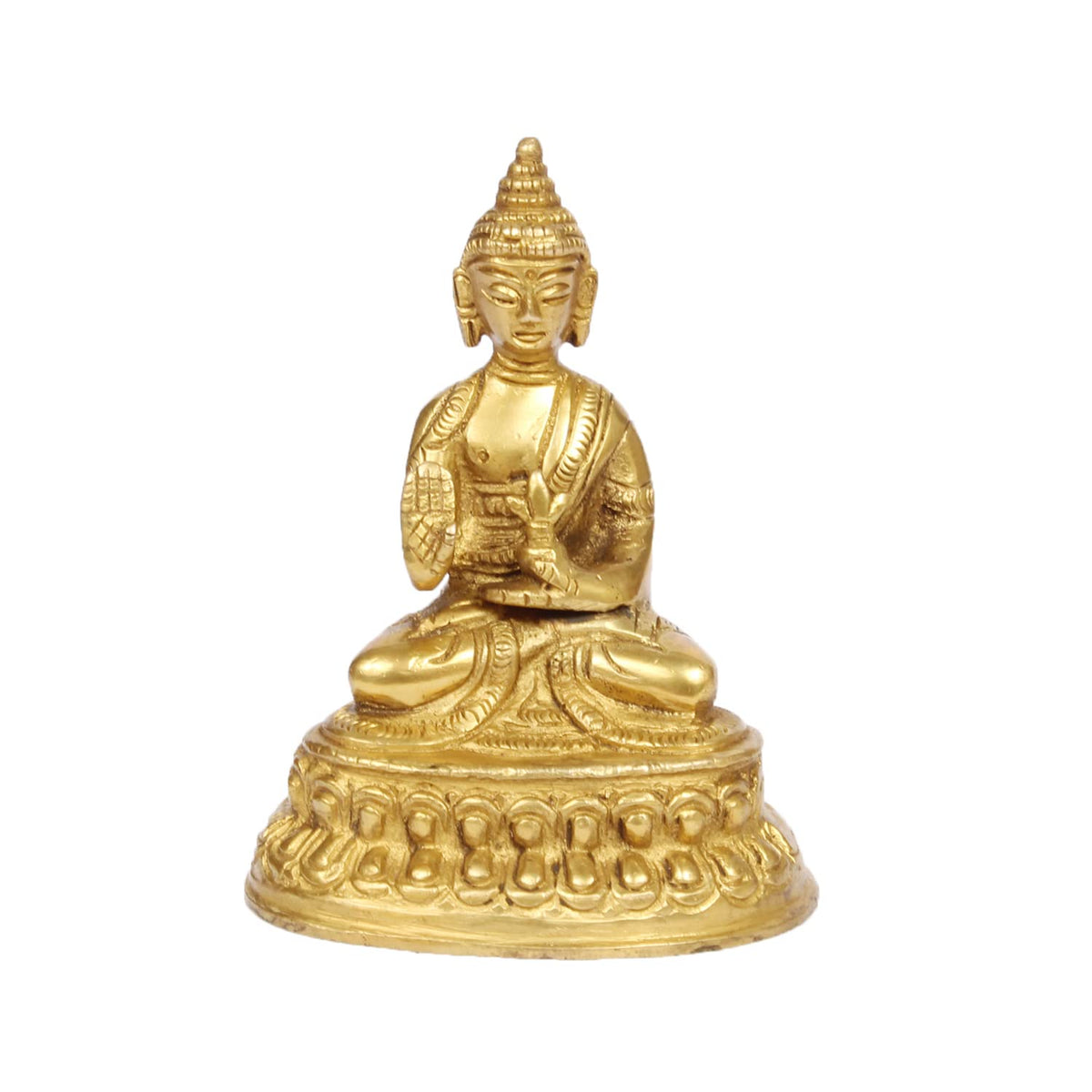 ARTVARKO Blessing Buddha Brass Idol Statue with Sacred Kalash Decorative Buddhism Buddha Showpiece Figurine Home Décor Diwali Gifts 4 Inch.