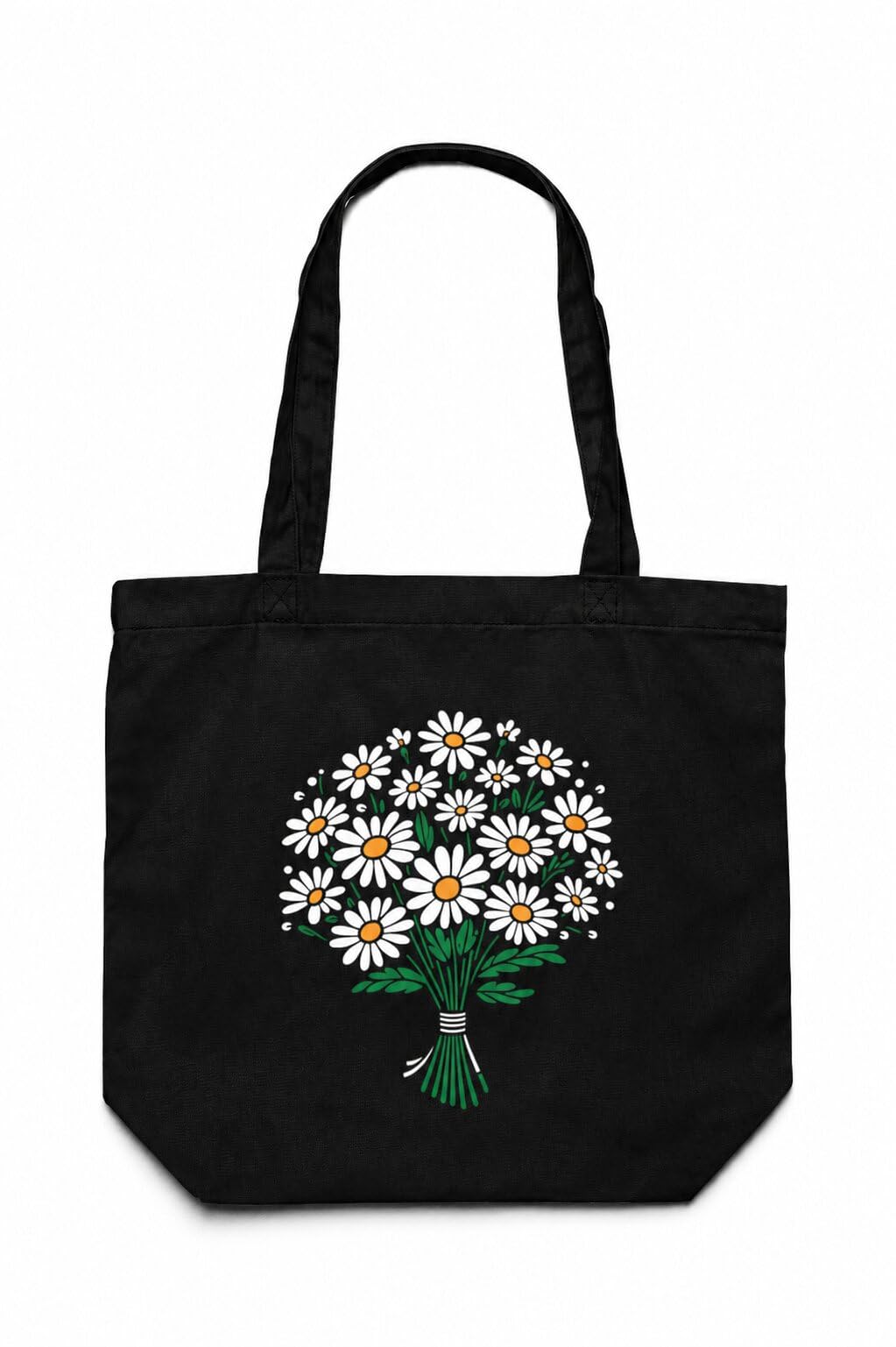 ECOEK Stylish Canvas Tote Bag for Women, Reusable Trendy Zipper Handbag with Pocket, Lightweight Aesthetic Cotton Tote for College, Office, Travel & Daily Use(Daisy)