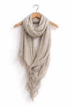 Zen Women's Fashionable Shiny Netted Scarf (Light Silver)