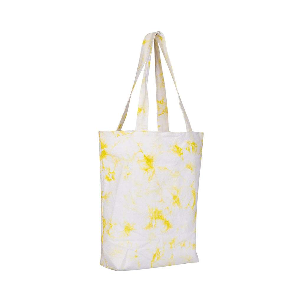 AQVA Cotton Canvas Tote Bag for Women & Girls with Zip | Printed Tie Dye Trendy Tote Bag for Women office & College Use | Stylish Handbag for Everyday Use (Lime)