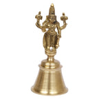 Artvarko Brass Vishnu Hand Held Bell Ghanti for Gods Puja Pooja Gift Spiritual Gifts 6 Inch