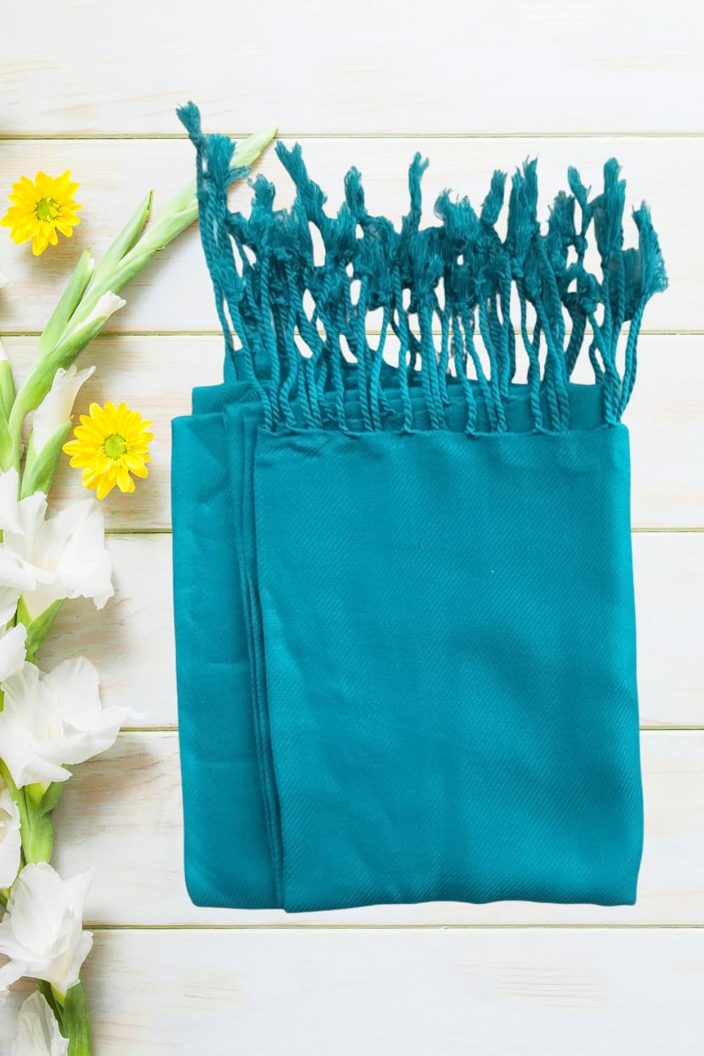 FM Trends Stylish Plain Scarf for Women & Girls | Solid Color Stole, Dupatta, Shawl | Elegant Ladies Accessory (Rama Green, 1.8 meters)