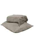 SASHAA WORLD Solid Soft Chenille Throw Blanket for Sofa, Bed & Couch with Cushion Cover Set | Grey Throw & Cushion Cover| Throw-130x180 cm, Cushion-45x45 cm Kafalo