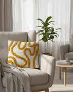 Furnistitchs Premium Decorative Throw Cushion Pillow Cover Boho Home Decor - Living Room Bedroom Couch Sofa Cushion Covers 16 inch x 16 inch (1, Mustard Zigzag)