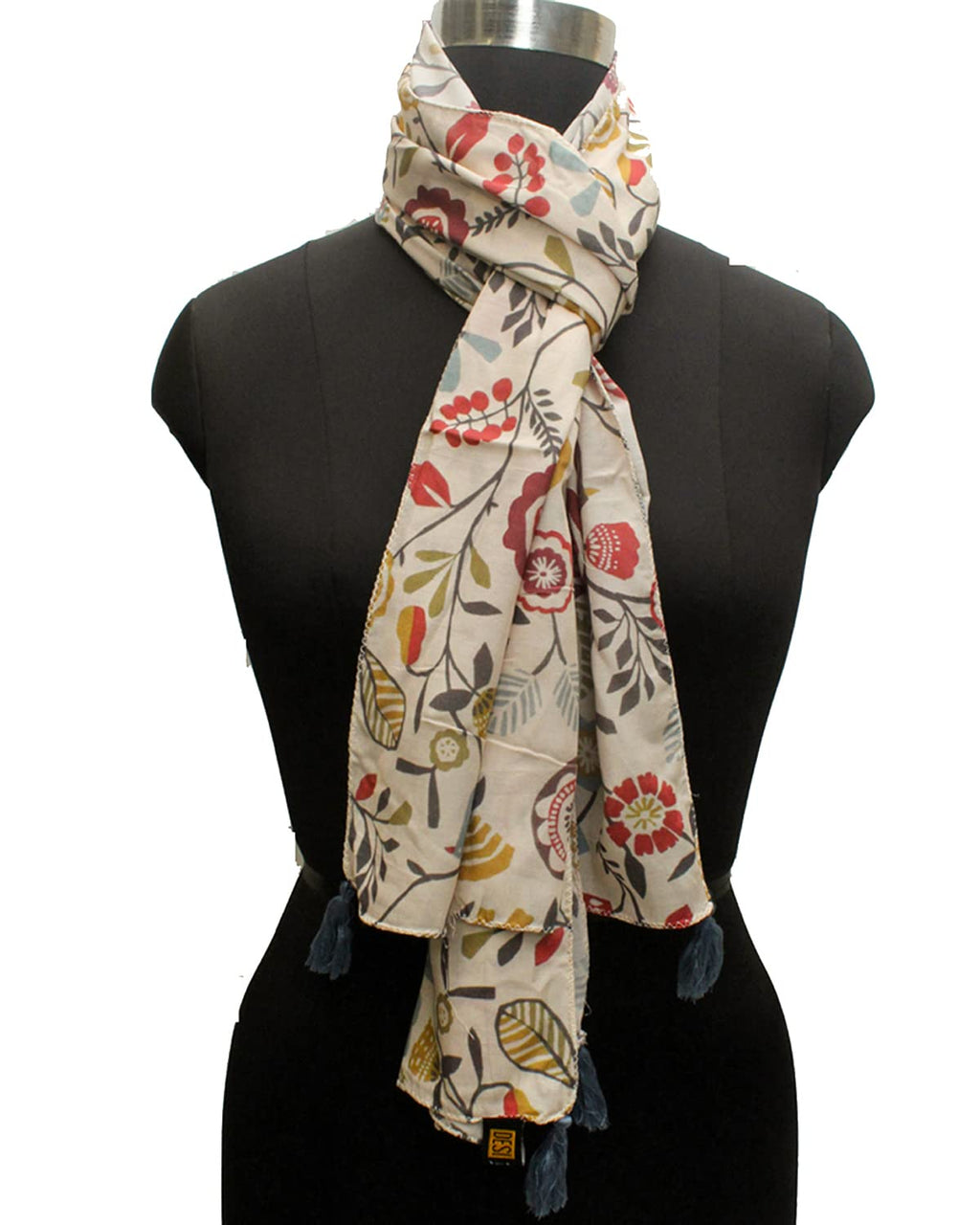 DESI BUTIK Classy Muslin Printed Cream Women Stylish Light-weight Scarves/Stoles for women SCARF10