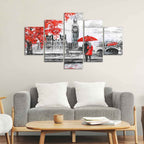VIBECRAFTS Beautiful London Canvas Wall Painting Five Pieces For Home|Office|Living Room|Gift (PTVC5Pcs1_5522)