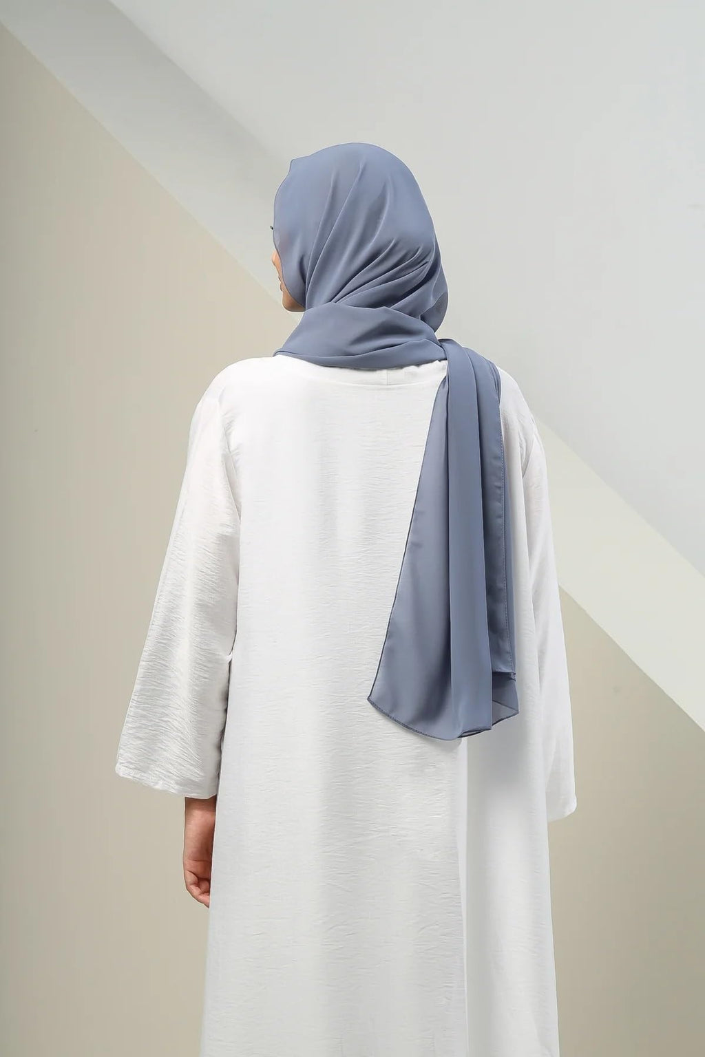 ICW GIRLS GEORGETTE SOLID PLAIN SCARF STOLES SHAWL HIJAB FOR WOMEN 85 X 180 CM (Blue 1)