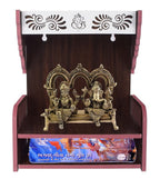 nexat MDF Wooden Temple with Doors | Decorative Pooja Mandir for Living Room & Worship Place (579)