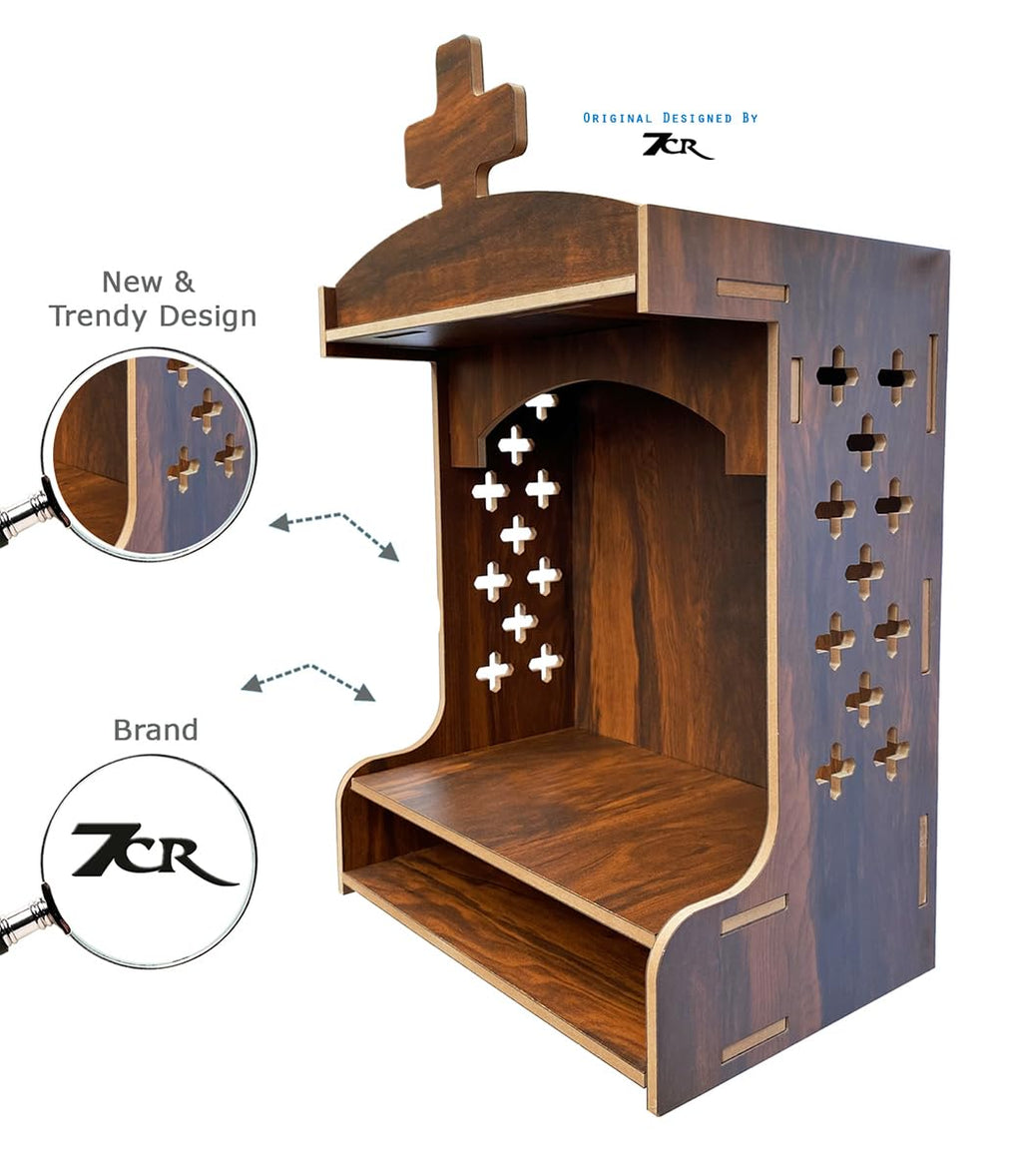 7CR Cross Classic Temple(WB) Engineered Wood Home Temple (Height: 40, Pre-Assembled)