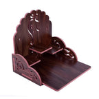 PRIMEFAIR Handmade Beautiful Wooden Temple/Home Temple/Puja Mandir/Wall Hanging and Table Top Home Mandir Temple/Home Art & Craft Engineered Wood Home Wall Temple (MAROON-456)
