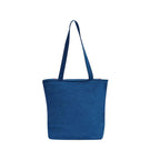 The Purani Jeans Denim Tote Bag with Hand-Printed Design and Real Ghungroos - Handbag for Women & Girls - Ideal for Office, College, Travel, Shopping Bag with Zipper